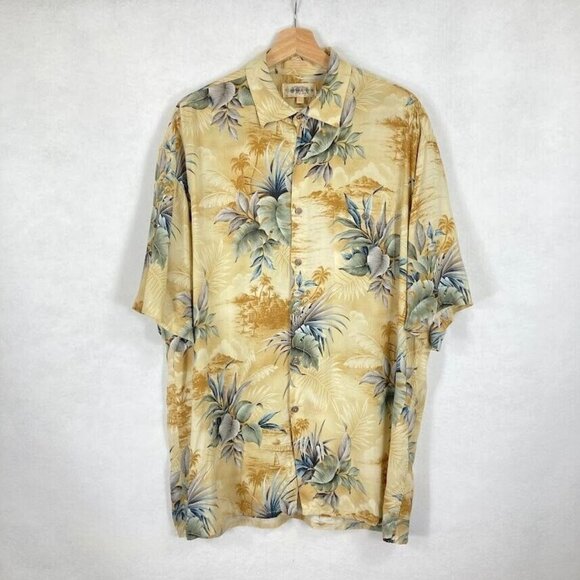 Campia Moda Mens Hawaiian Shirt Short Sleeve Button Down Tropical L - Picture 1 of 6